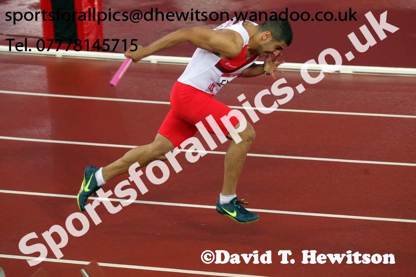 Adam Gemili (England) in the 4 x 400 metres at the Commonwealth Games, Glasgow. Photo: David T. Hewitson/Sports for All Pics